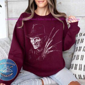 Freddy Krueger Horror Freddy Halloween Night sweatshirt shirt maroon Heavy Blend